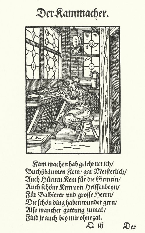 Combmaker (gravür) by Jost (after) Amman