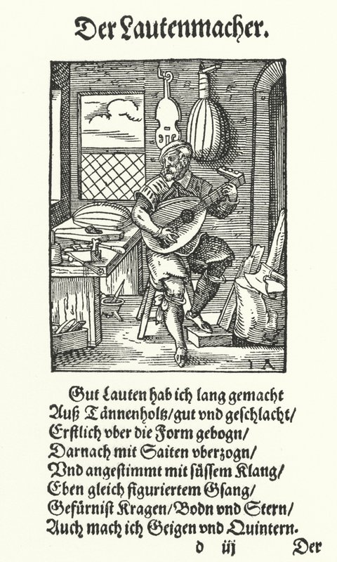 Ud Yapıcı (gravür) by Jost (after) Amman