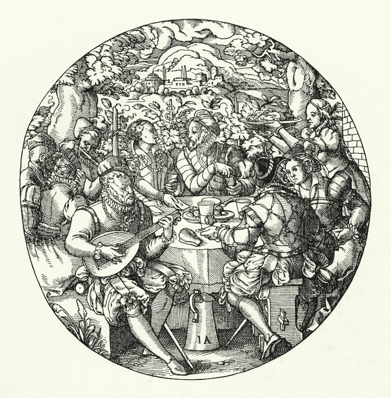 Açık Havada Yemek (gravür) by Jost (after) Amman