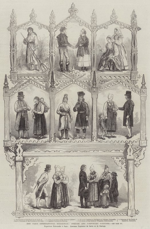 Paris Uluslararası Sergisi, İsveç ve Norveç Kostümleri by Jules Pelcoq