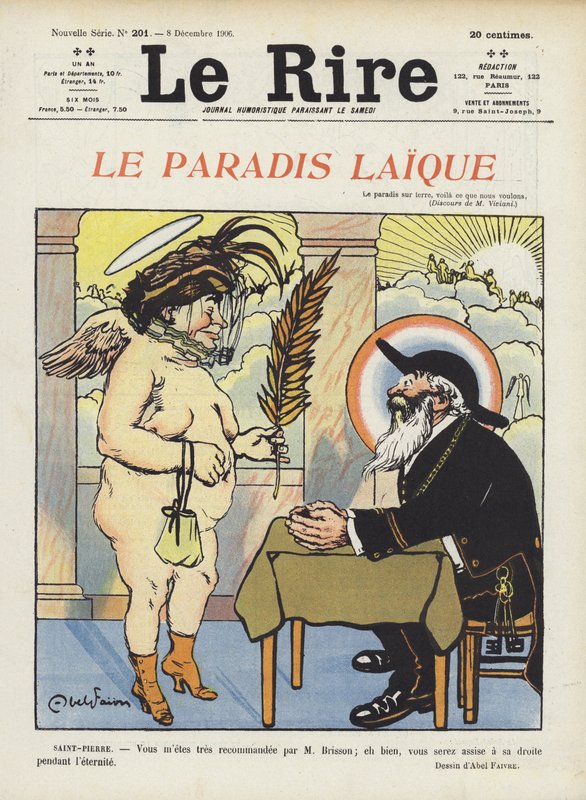 Seküler bir cennet. Le Rire için İllüstrasyon by Jules Abel Faivre