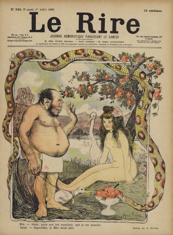 Adem ve Havva, Le Rire için İllüstrasyon by Jules Abel Faivre