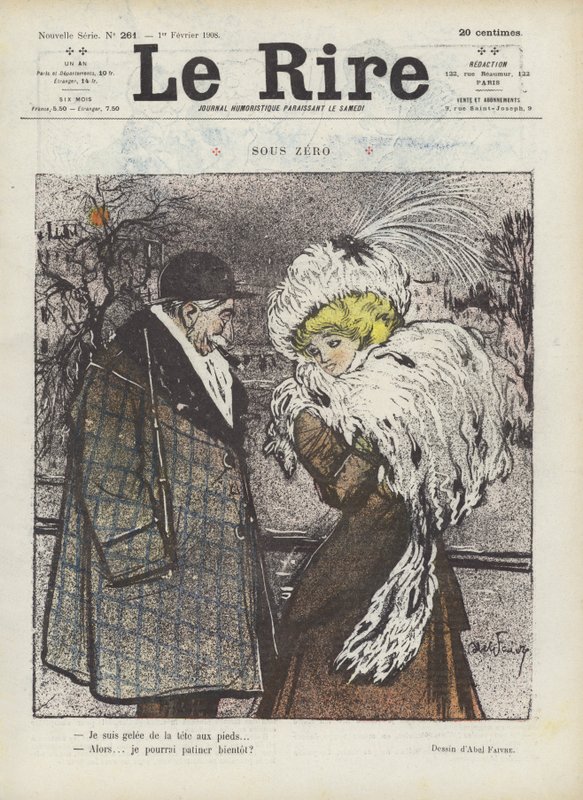 Sıfırın altında. Le Rire için İllüstrasyon by Jules Abel Faivre