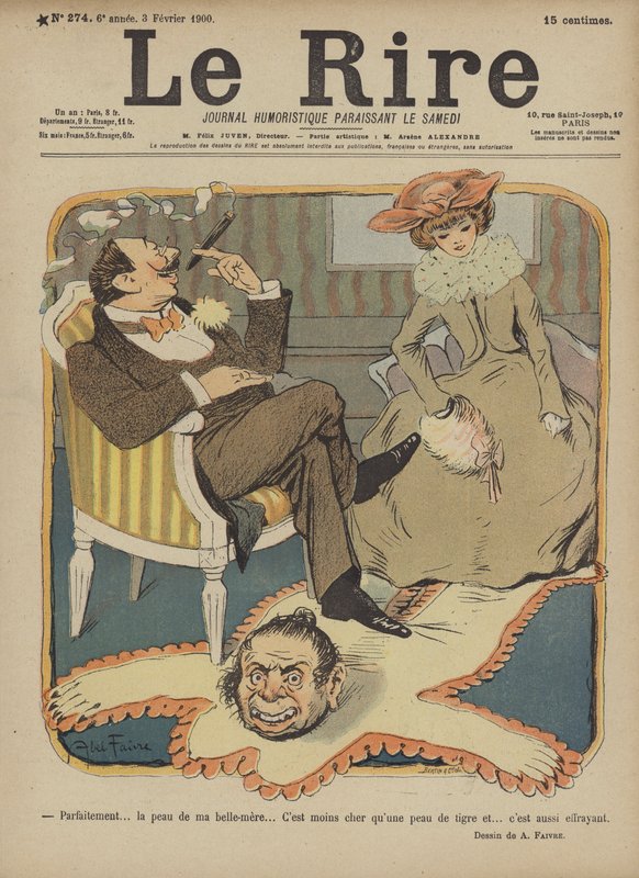 Kayınvalide Derisi, Le Rire için İllüstrasyon by Jules Abel Faivre