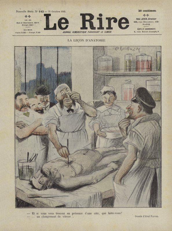 Anatomi dersi. Le Rire için İllüstrasyon by Jules Abel Faivre