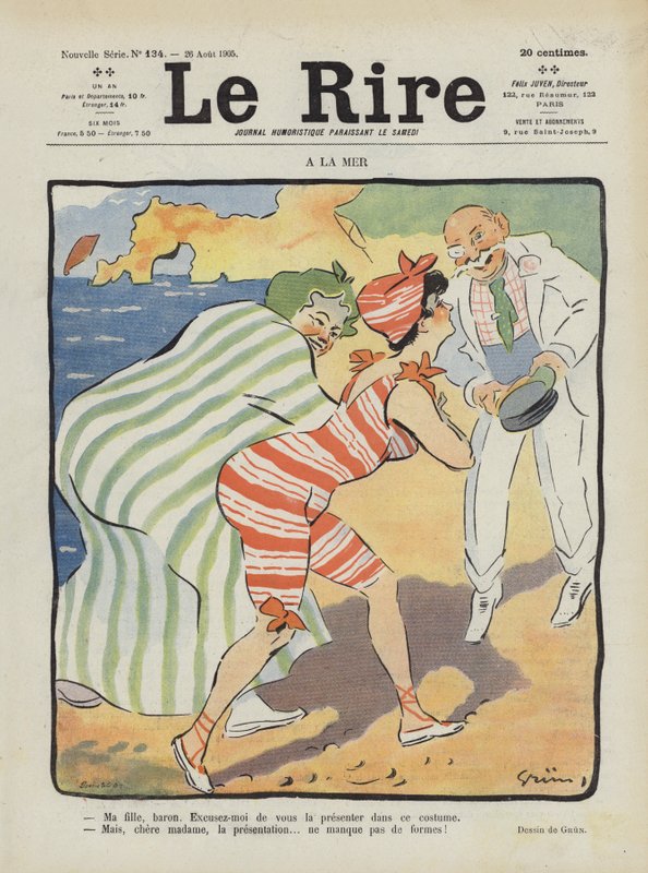 Deniz kenarında. Le Rire için İllüstrasyon by Jules Alexandre Gruen or Grun