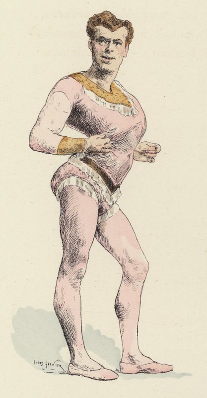 Belirgin göğüslü sirk güçlü adam (renkli taş) by Jules Arsene (after) Garnier