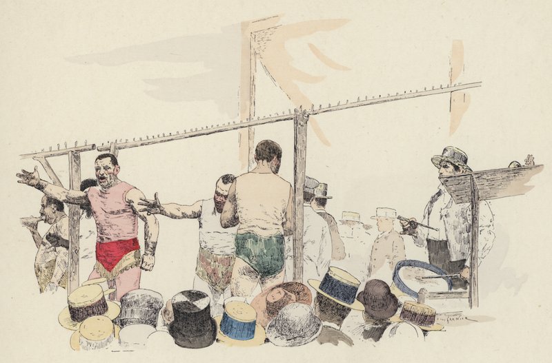 Fuarda yan gösteri (renkli taş) by Jules Arsene (after) Garnier