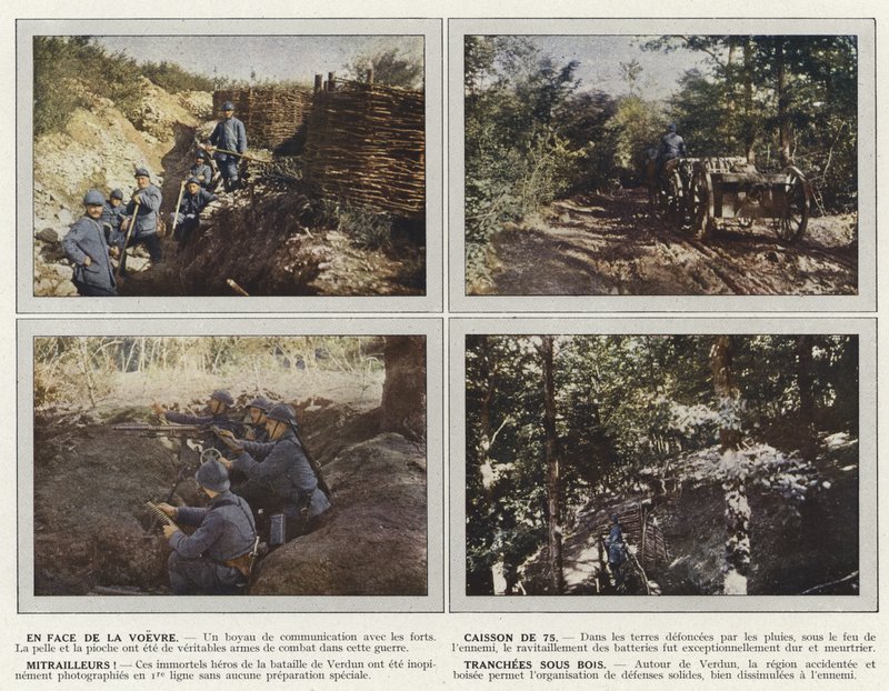 Voevre'nin önünde, 75'lik Keson, Makineli Tüfekler, Tranchees Sous Bois by Jules Gervais Courtellemont