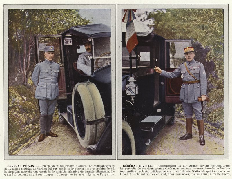 General Petain, General Nivelle by Jules Gervais Courtellemont