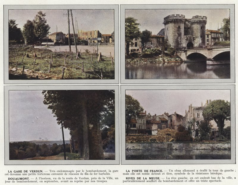 Verdun tren istasyonu, La Porte de France, Douaumont, Banks of the Meuse by Jules Gervais Courtellemont