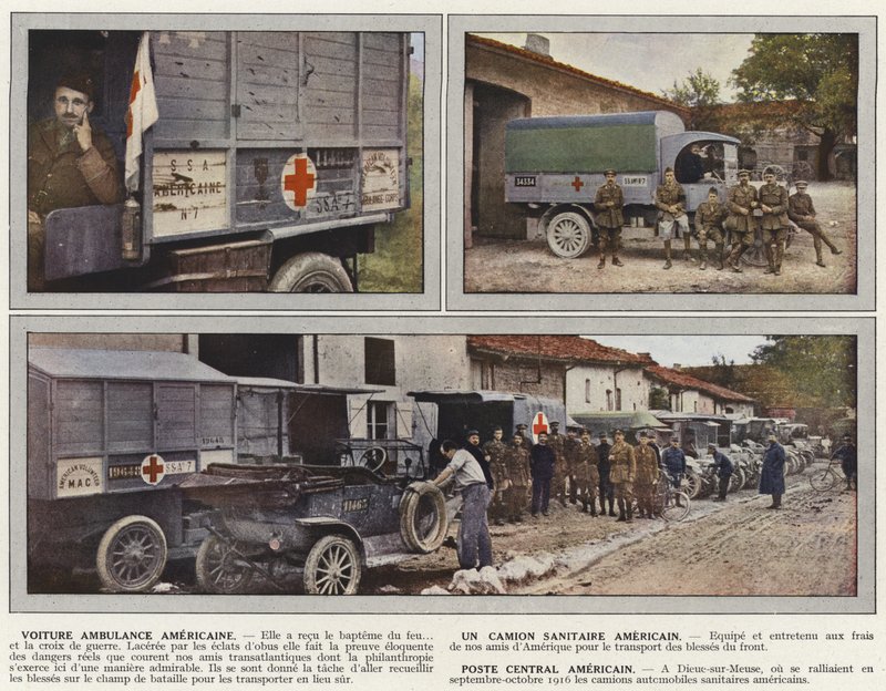 Amerikan Ambulans Arabası, Amerikan Sıhhi Araç, Amerikan Merkez Karakolu by Jules Gervais Courtellemont
