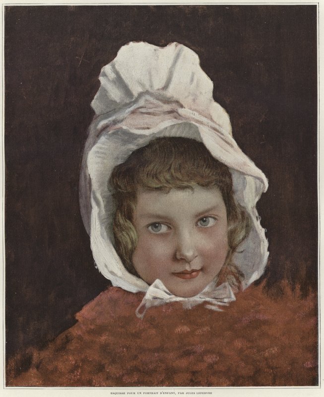 Bir çocuğun portresi için eskiz by Jules Joseph Lefebvre