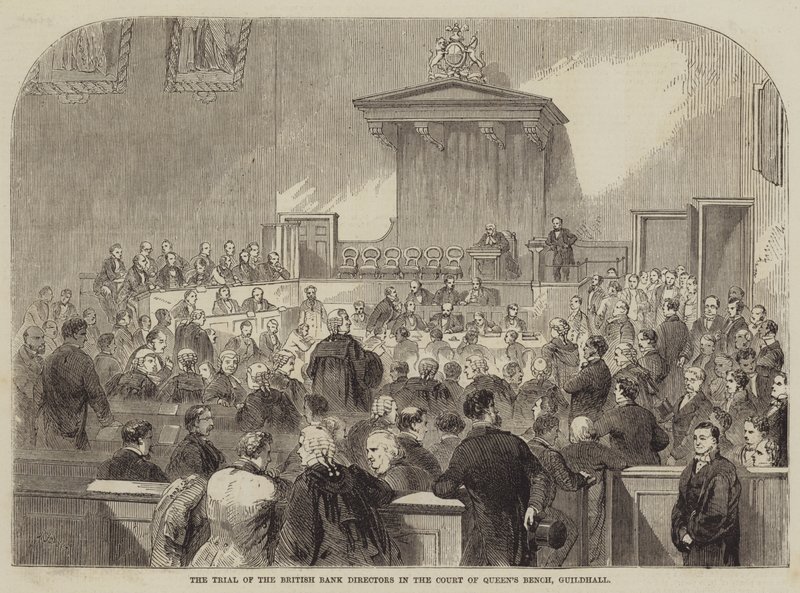 İngiliz Banka Yöneticilerinin Queens Bench, Guildhall Mahkemesinde Yargılanması by Julian Portch