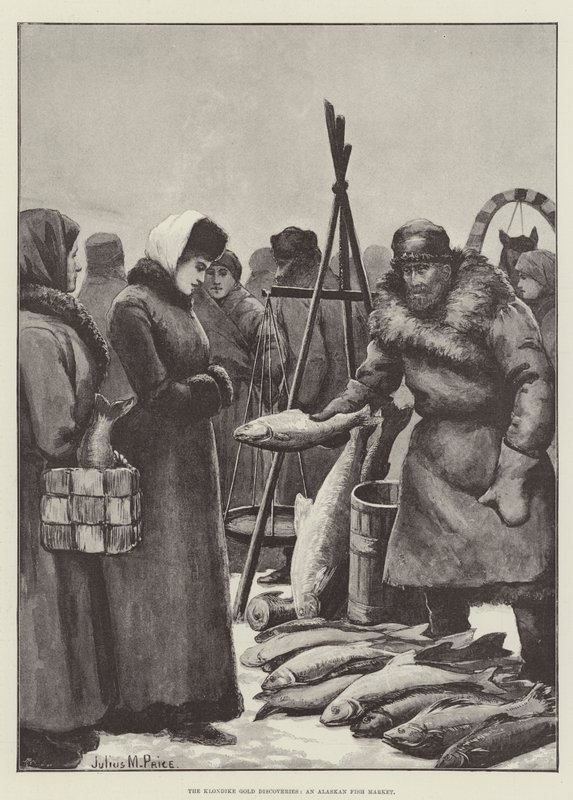 Klondike Altın Keşifleri, bir Alaska Balık Pazarı by Julius Mandes Price