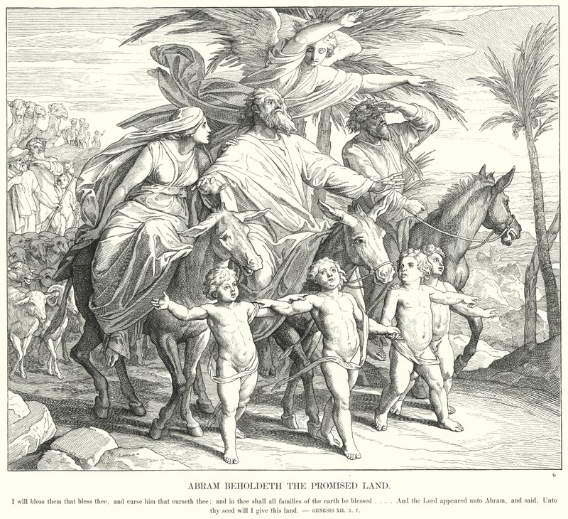 Abram Vaat Edilen Toprakları Gördü (gravür) by Julius (after) Schnorr von Carolsfeld