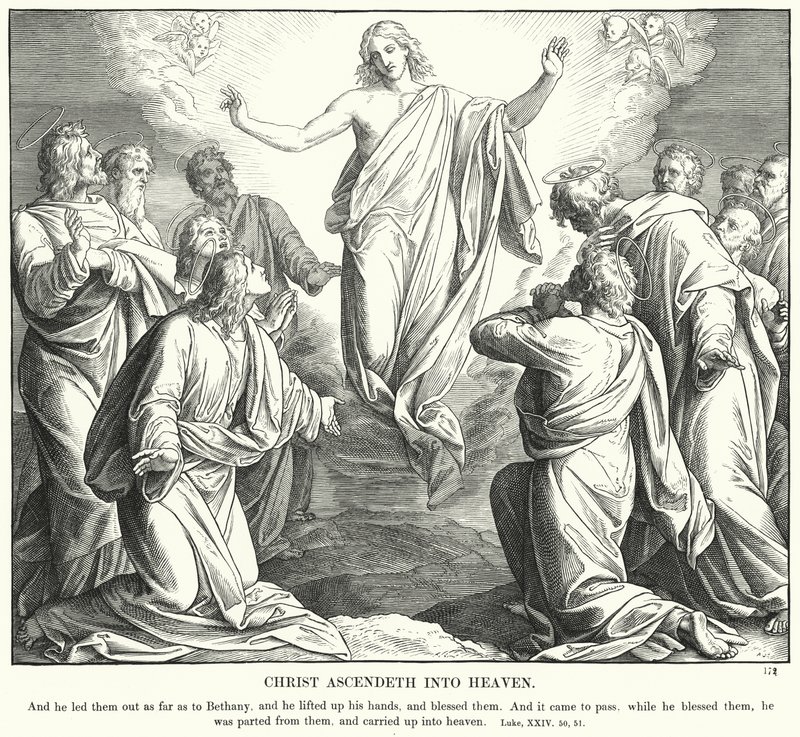 Mesih Cennete Yükselir (gravür) by Julius (after) Schnorr von Carolsfeld