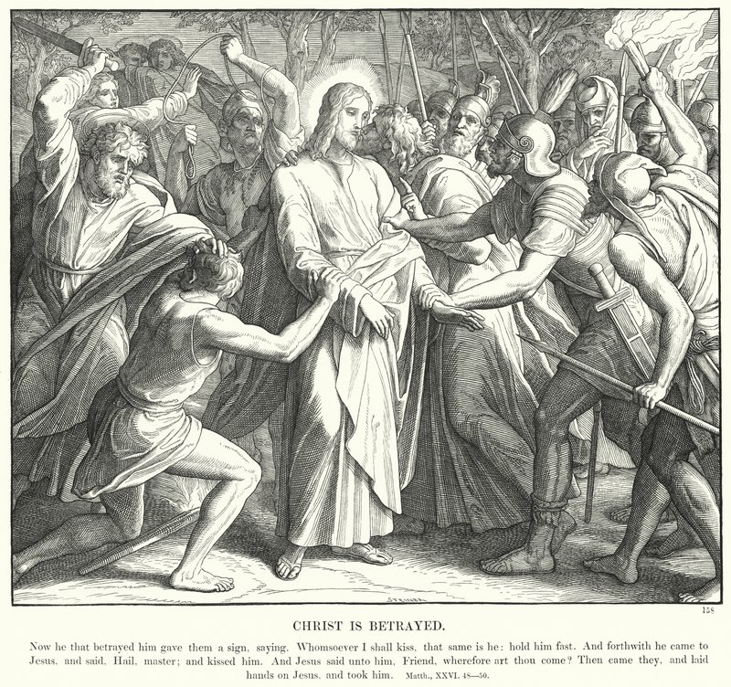 İsa ihanete uğradı (gravür) by Julius (after) Schnorr von Carolsfeld