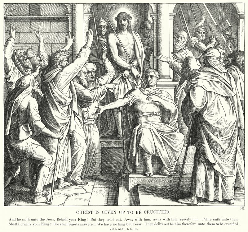 İsa Çarmıha Gerilmeye Adandı (gravür) by Julius (after) Schnorr von Carolsfeld