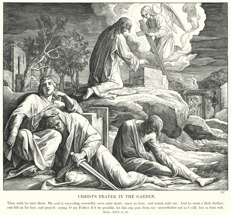 İsa'nın Bahçedeki Duası (gravür) by Julius (after) Schnorr von Carolsfeld