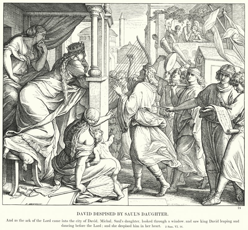 David, Saul'un Kızı Tarafından Desped (gravür) by Julius (after) Schnorr von Carolsfeld