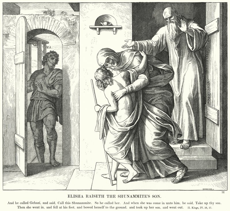 Şunamlı'nın Oğlu Elişa Raiseth (gravür) by Julius (after) Schnorr von Carolsfeld