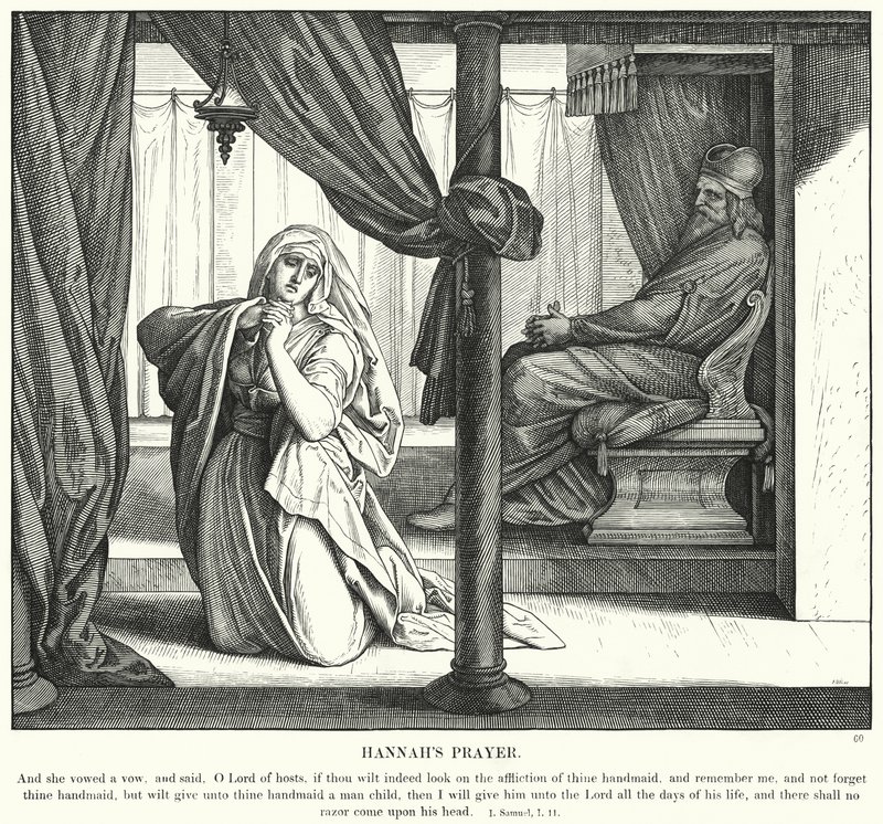 Hannah'nın Duası (gravür) by Julius (after) Schnorr von Carolsfeld