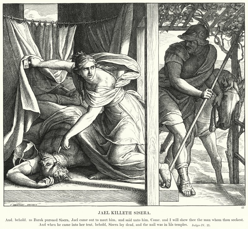 Jael Killeth Sisera (gravür) by Julius (after) Schnorr von Carolsfeld