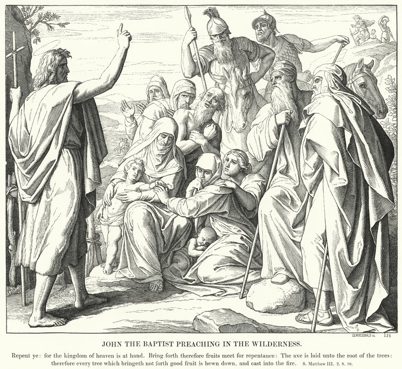 Vaftizci Yahya Vahşi Doğada Vaaz Eder (gravür) by Julius (after) Schnorr von Carolsfeld