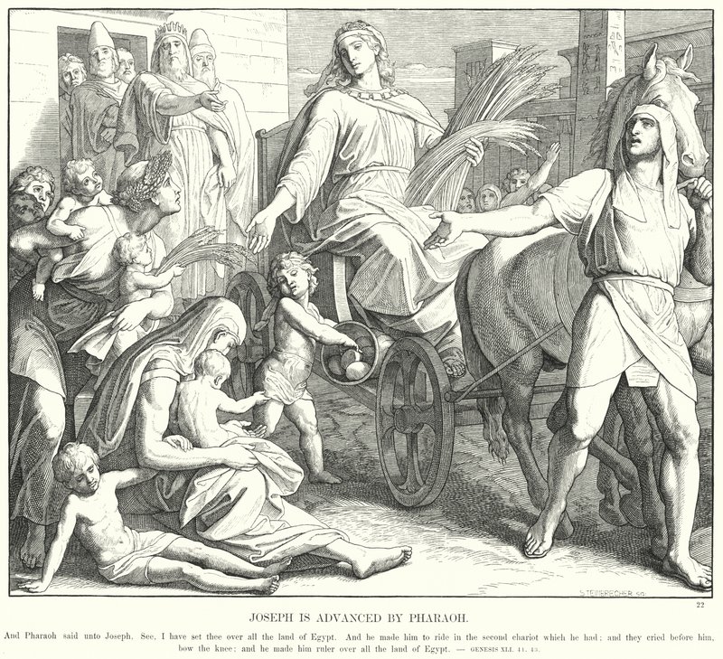 Yusuf Firavun Tarafından Geliştirilir (gravür) by Julius (after) Schnorr von Carolsfeld