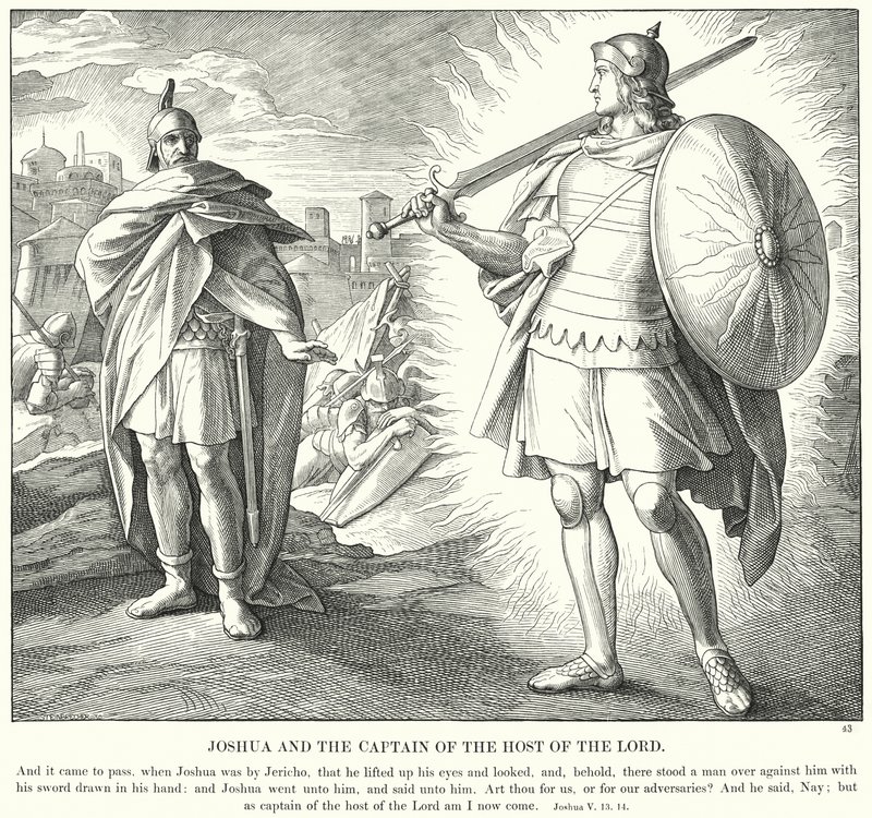 Yeşu ve Rab'bin Ordusunun Kaptanı (gravür) by Julius (after) Schnorr von Carolsfeld