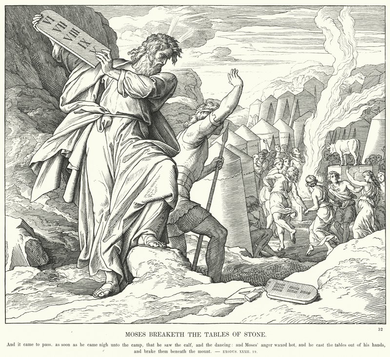 Musa Taş Masaları Kırar (gravür) by Julius (after) Schnorr von Carolsfeld