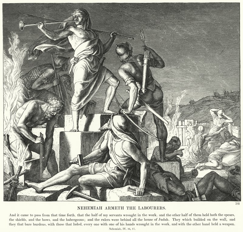 Nehemiah Armeth Emekçiler (gravür) by Julius (after) Schnorr von Carolsfeld