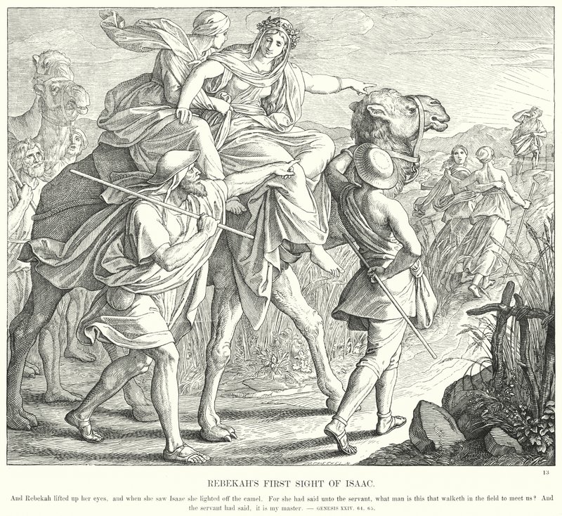 Rebekah'ın İshak'ı İlk Görüşü (gravür) by Julius (after) Schnorr von Carolsfeld