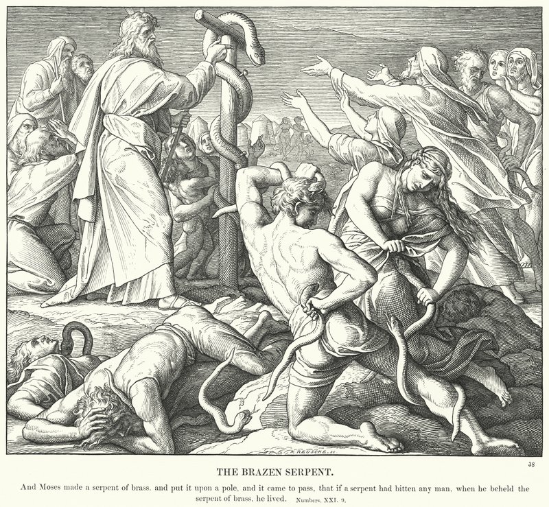 Yüzsüz Yılan (gravür) by Julius (after) Schnorr von Carolsfeld