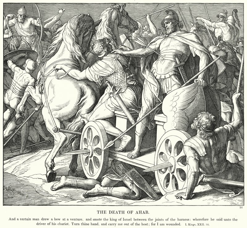 Ahab'ın Ölümü (gravür) by Julius (after) Schnorr von Carolsfeld