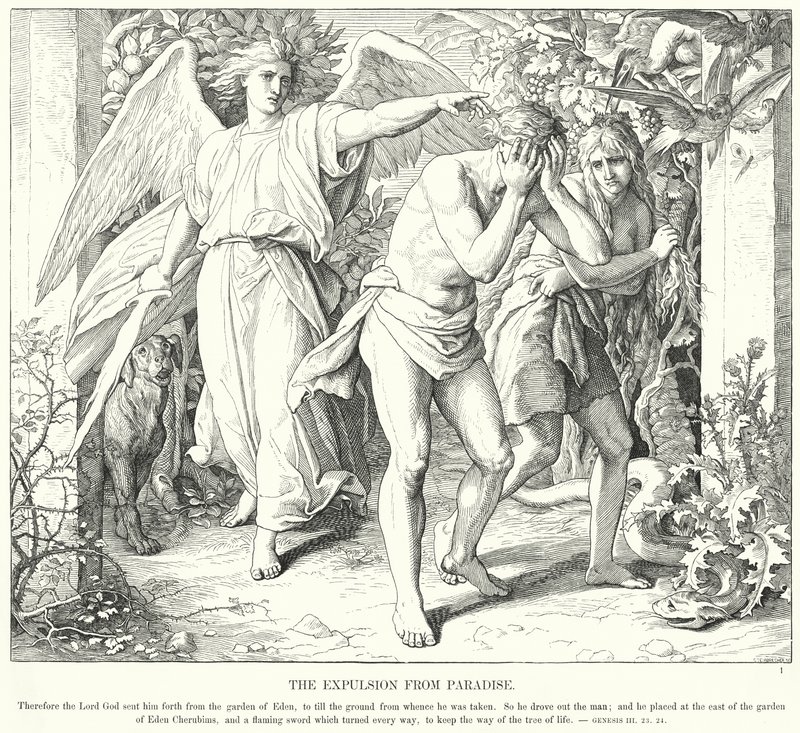 Cennetten Kovulma (gravür) by Julius (after) Schnorr von Carolsfeld