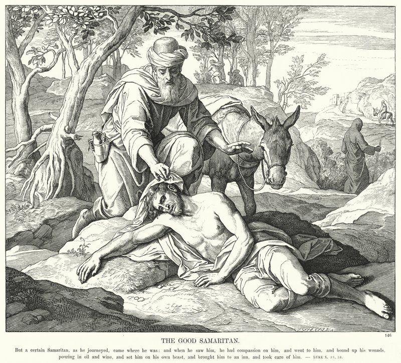 İyi Samiriyeli (gravür) by Julius (after) Schnorr von Carolsfeld