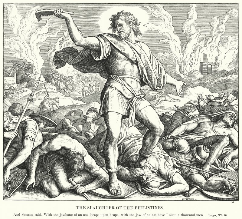 Filistinlilerin Katliamı (gravür) by Julius (after) Schnorr von Carolsfeld