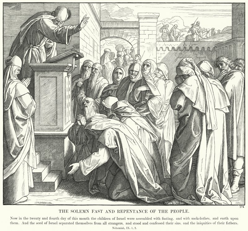 Halkın Orucu ve Tövbesi (gravür) by Julius (after) Schnorr von Carolsfeld