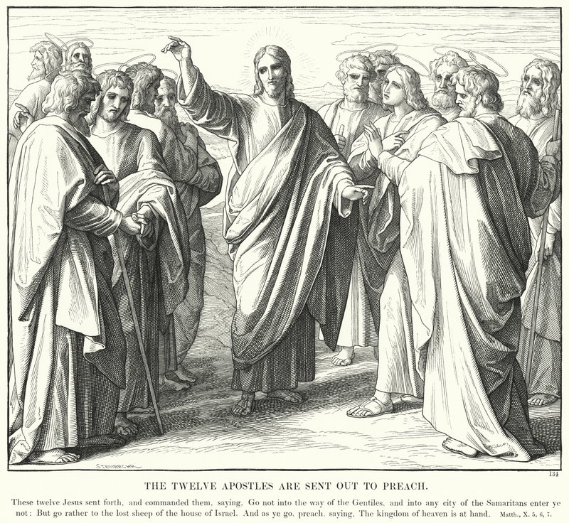 On İki Havari Vaaz Etmek İçin Gönderildi (gravür) by Julius (after) Schnorr von Carolsfeld