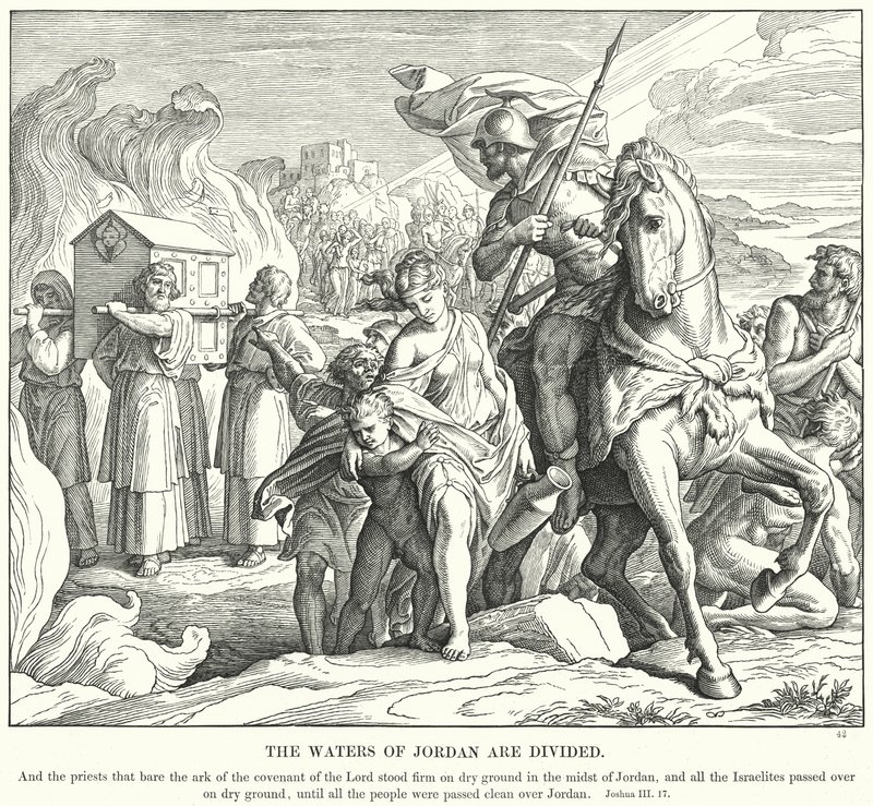 Ürdün Suları Bölündü (gravür) by Julius (after) Schnorr von Carolsfeld