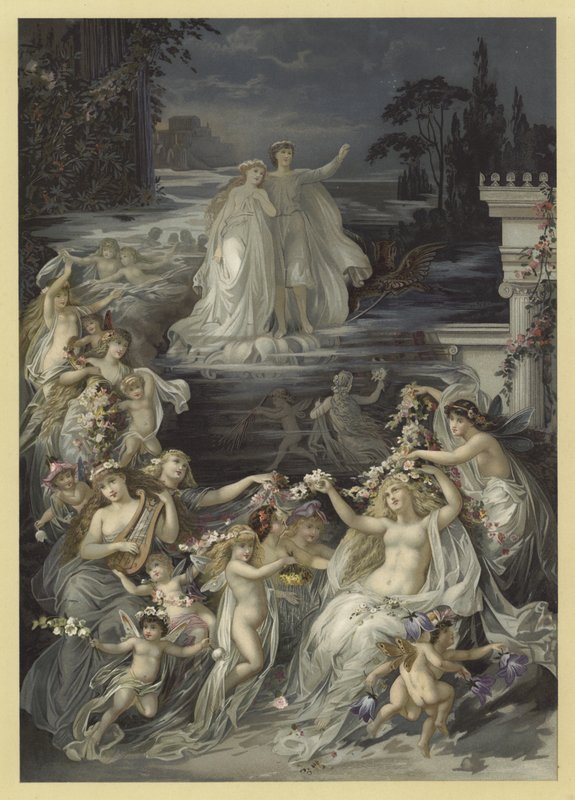 Bir Yaz Gecesi Rüyası (chromolitho) için İllüstrasyon by Julius Hoeppner