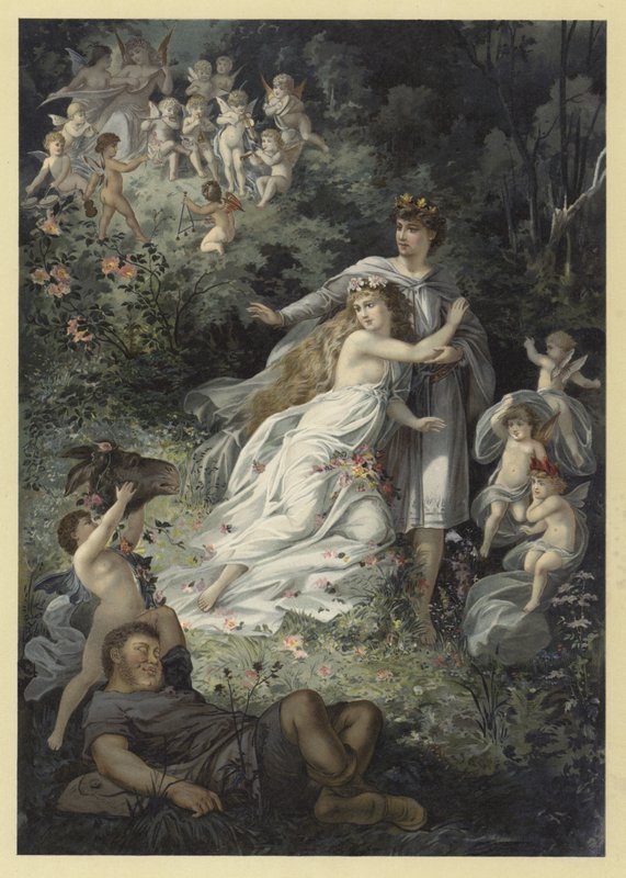 Bir Yaz Gecesi Rüyası (chromolitho) için İllüstrasyon by Julius Hoeppner