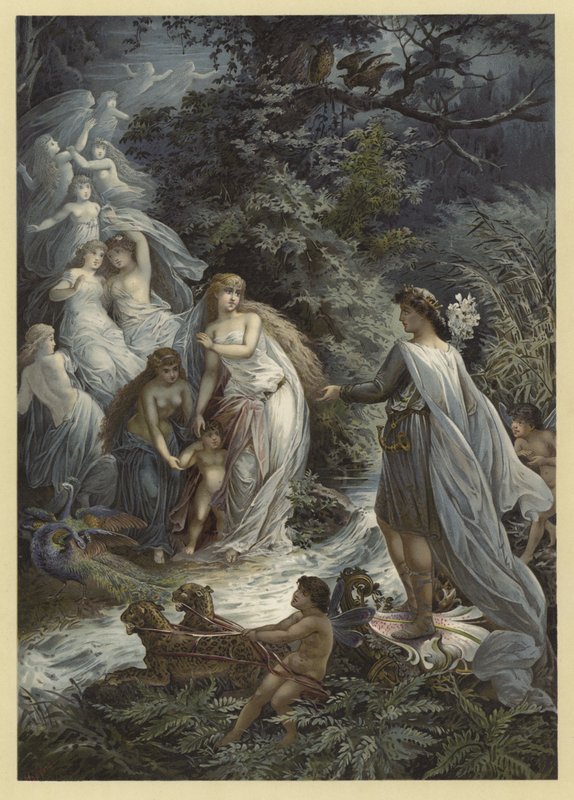 Bir Yaz Gecesi Rüyası (chromolitho) için İllüstrasyon by Julius Hoeppner