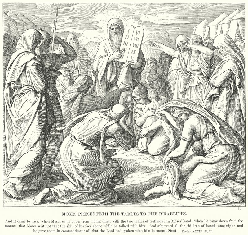 Musa İsrailoğullarına Tabloları Sunar by Julius Schnorr von Carolsfeld