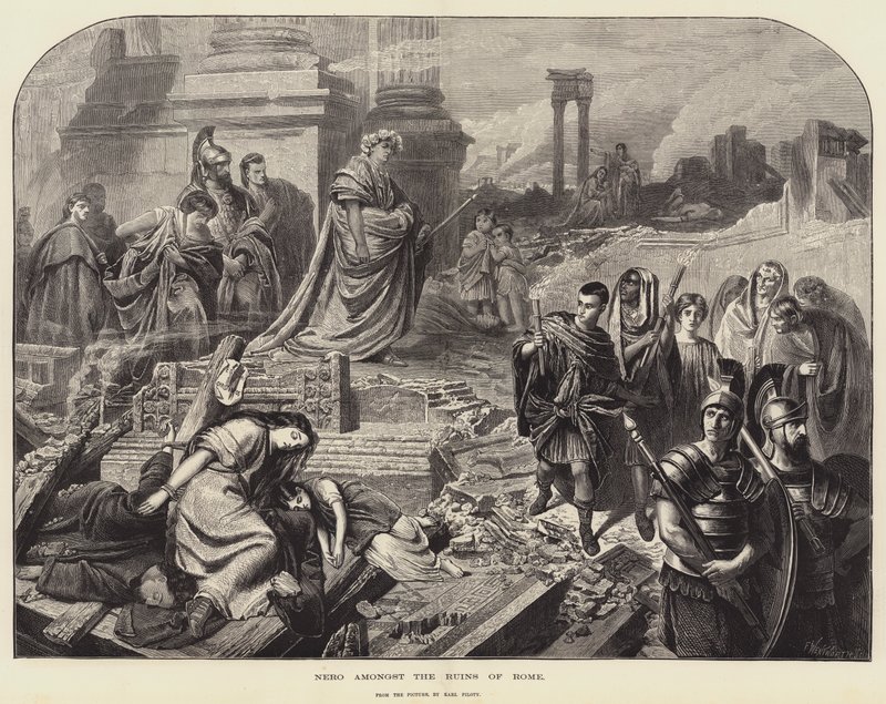 Roma Harabeleri Arasında Nero by Karl Theodor von Piloty