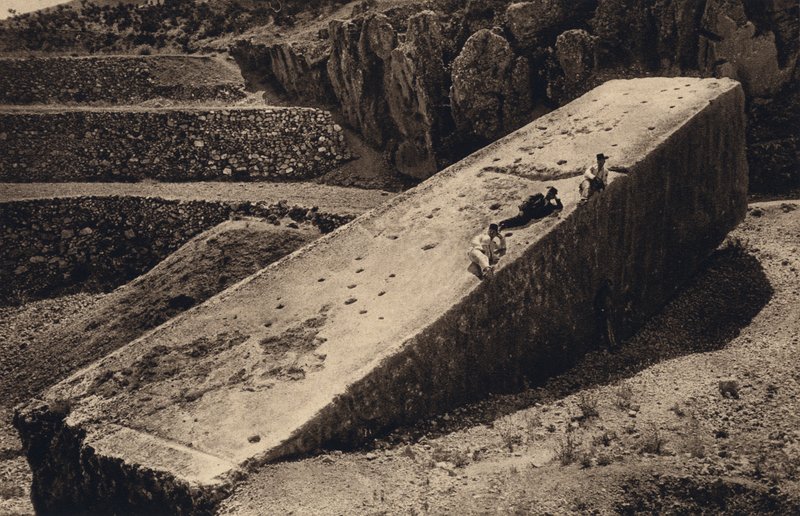 Baalbek, Büyük Taş (s/b fotoğraf) by Karl Grober