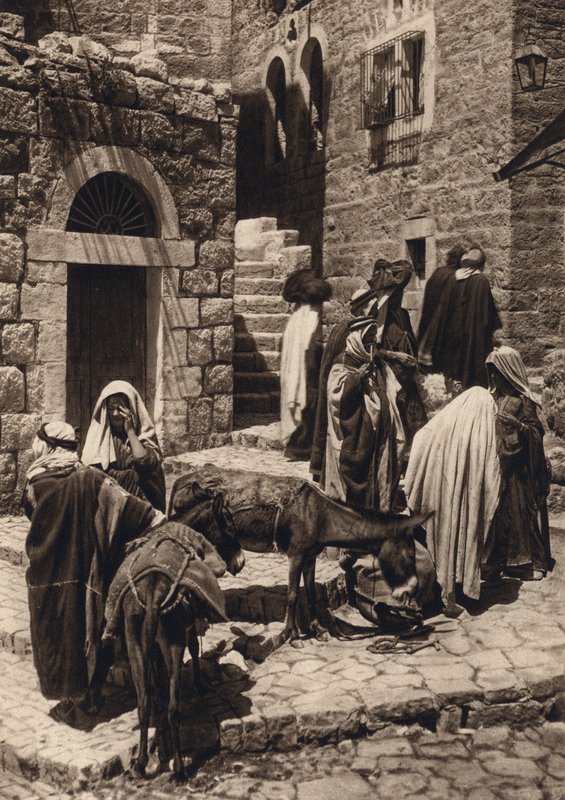 Bethlehem, Pazar Sahnesi (s/b fotoğraf) by Karl Grober