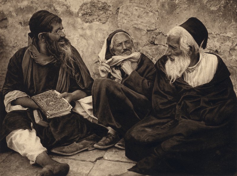 Kudüs, Ağlama Yerindeki Yahudiler (s/b fotoğraf) by Karl Grober